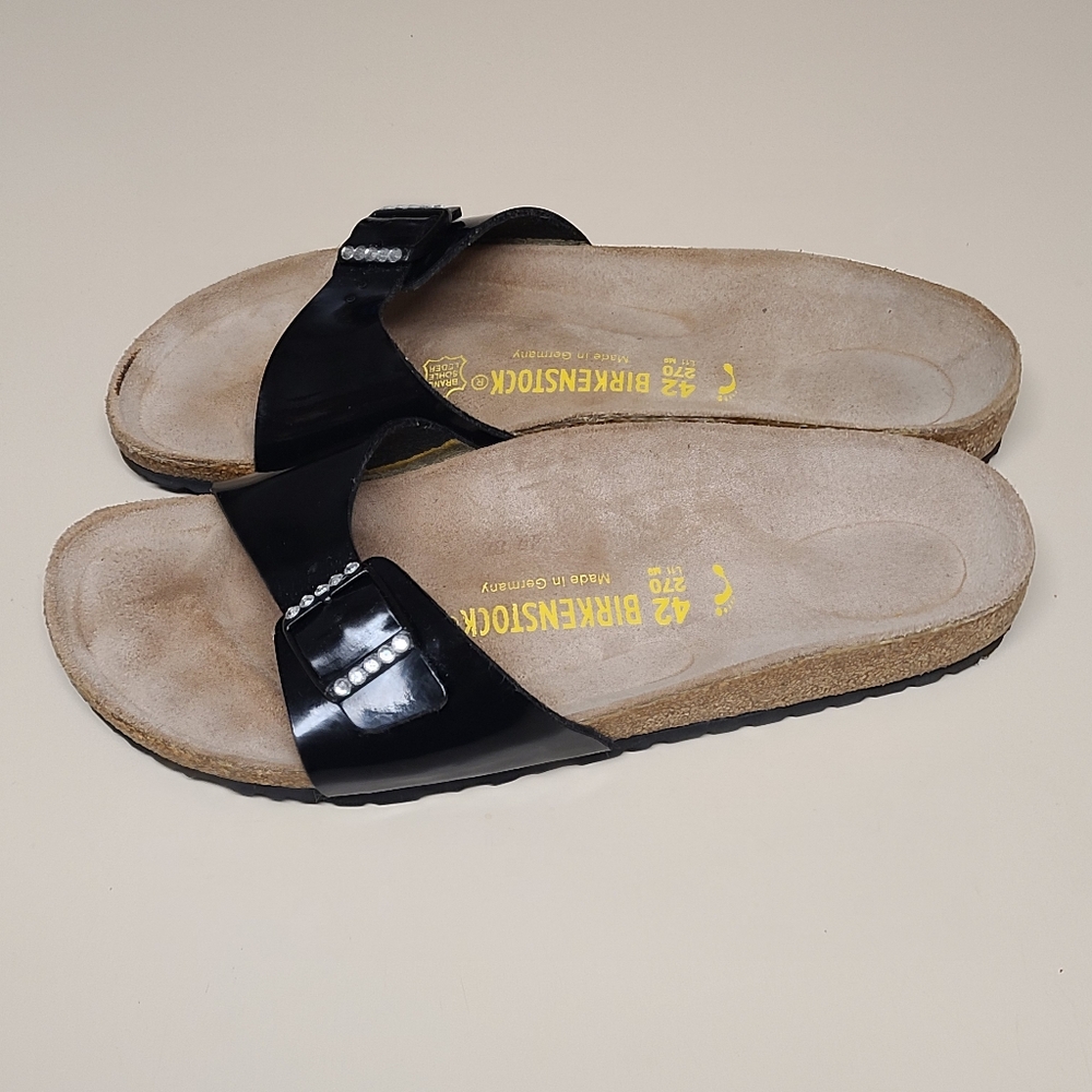 Birkenstock Madrid Rhinestone Patent leather slide sandals size 42 - Picture 6 of 9